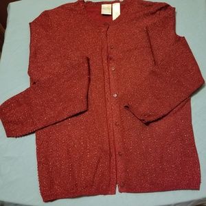 Red Glittery Sweater | Size Small | Emma James